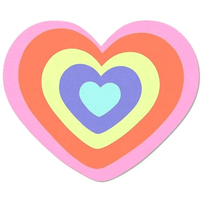 HeyDay Heart-Shaped Non-Slip Mouse Pad - Rainbow Colors (8.5" x 7")