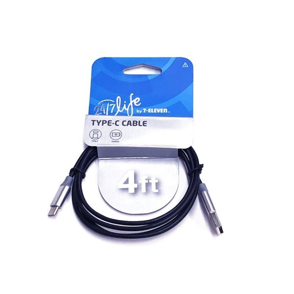 24/7 Life USB Type C Connector Charging Cable Cord for Smart Phones (4 ft.) Select Color - Dollar Fanatic