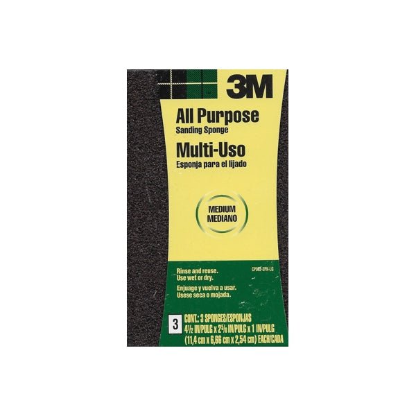3M All Purpose Hand Sanding Sponges - Medium (3 Pack) - DollarFanatic.com