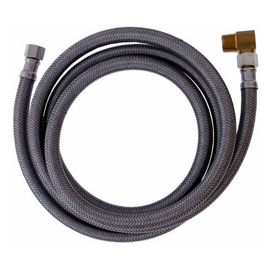Jones Stephens 3/8" Comp x 3/8" x 72” Braided Stainless Steel Dishwasher Connector with 3/8” MIP 90-Degree Elbow (S04235)