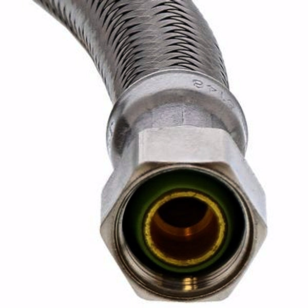 Jones Stephens 3/8" Comp x 3/8" x 72” Braided Stainless Steel Dishwasher Connector with 3/8” MIP 90-Degree Elbow (S04235)