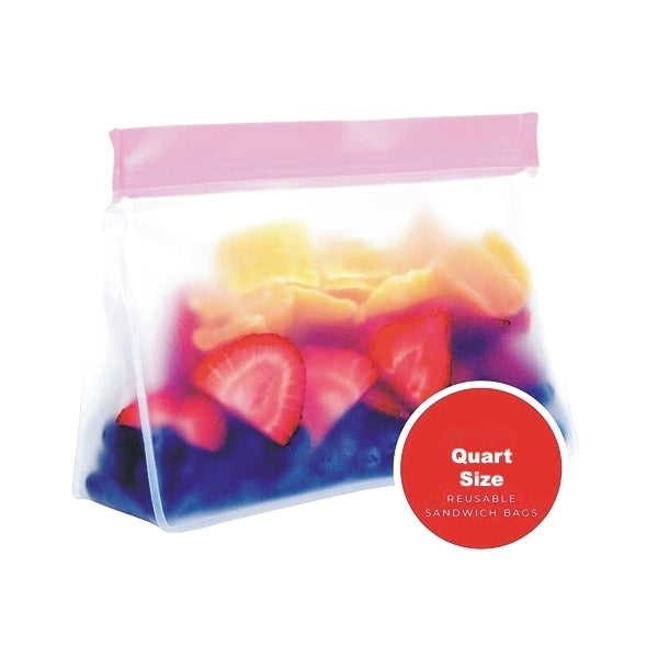 Keeper Life Reusable Quart Size Gusseted Storage Pouch - Transparent (8" x 5.5" x 2") BPA Free