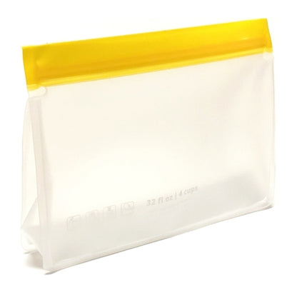 Keeper Life Reusable Quart Size Gusseted Storage Pouch - Transparent (8" x 5.5" x 2") BPA Free