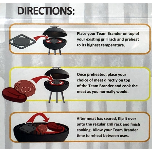Pangea Team Cast Iron BBQ Meat Brander (Select Style) Cool Barbecue Brand on Hot Dogs, Sausage, Burgers, Steak