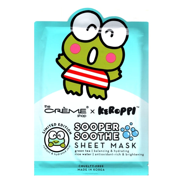 Creme x Keroppi Sooper Soothe Sheet Face Mask (Infused with Green Tea & Rice Water)