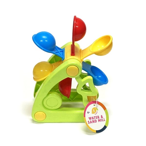Ankyo 6 - Cup Spinner Wheel Sand and Water Mill Toy - Green/Yellow (7" x 6" x 3.25") Fun Beach Sand and Water Play - Dollar Fanatic
