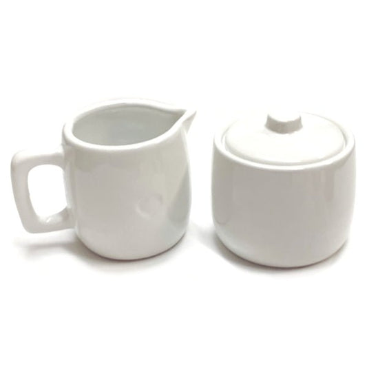 Ankyo Ceramic Cream and Sugar Set - White/Heart (2 - Piece Set) - Dollar Fanatic