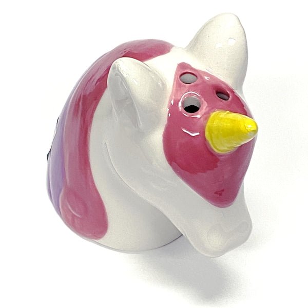 Ankyo Decorative Ceramic Unicorn Sprinkle Shaker - Pink/White (4" x 4" x 2.5") Fun Way to Decorate Cupcakes and Sundaes at a Party! - Dollar Fanatic