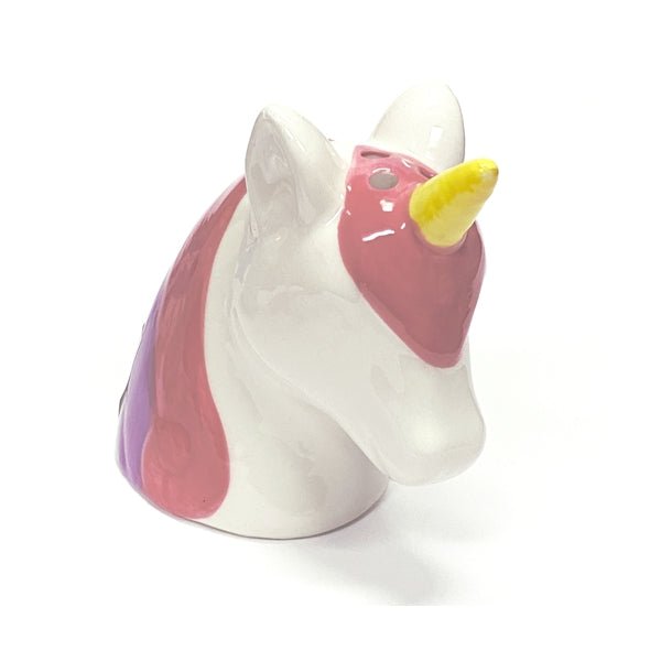 Ankyo Decorative Ceramic Unicorn Sprinkle Shaker - Pink/White (4" x 4" x 2.5") Fun Way to Decorate Cupcakes and Sundaes at a Party! - Dollar Fanatic