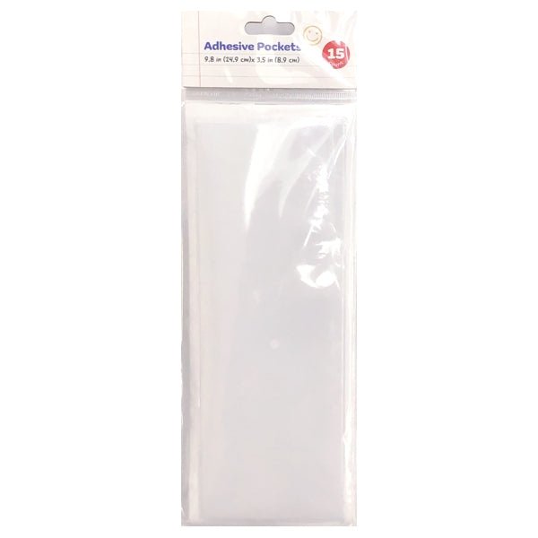 Ankyo Large Labeling Adhesive Card Pockets - 9.5" x 3" (15 Count) Peel, Stick and Organize - Dollar Fanatic