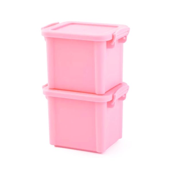 Ankyo Mini Storage Latch Box Container with Lid - Pink (2 Pack) Perfect for Office Supplies, Crafts, Electronic Accessories, Makeup, and more! - Dollar Fanatic