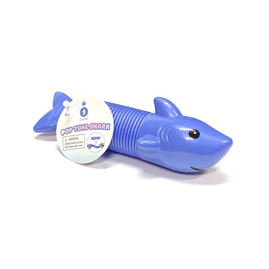 Ankyo Pop Tube Fidget Toy (Blue Shark) Bendable Stretchy Pull and Pop Tube Toy - Dollar Fanatic