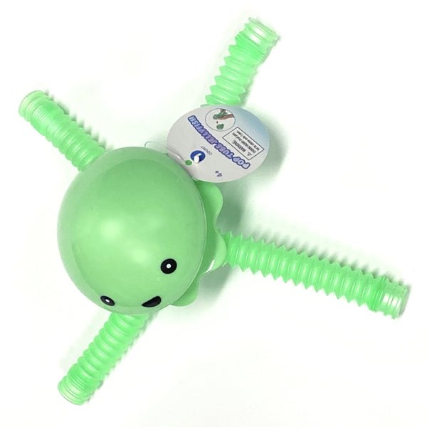 Ankyo Pop Tube Fidget Toy (Lime Green Jellyfish) Bendable Stretchy Pull and Pop Tube Toy, Hours of Fun - Dollar Fanatic