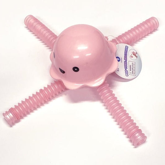 Ankyo Pop Tube Fidget Toy (Pink Jellyfish) Bendable Stretchy Pull and Pop Tube Toy, Hours of Fun - Dollar Fanatic