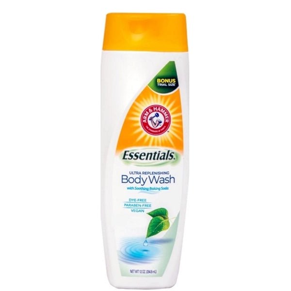 Arm & Hammer Essentials Ultra Replenishing Body Wash with Baking Soda - Clear Water (12 fl. oz.) Vegan Formula, Parabens free, Dye free - Dollar Fanatic