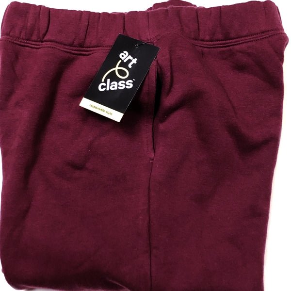 Art Class Kids Fleece Jogger Sweat Pants with Side Pockets - Crimson Red (Size XL - 14/16) - DollarFanatic.com