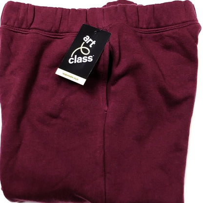 Art Class Kids Fleece Jogger Sweat Pants with Side Pockets - Crimson Red (Size XL - 14/16) - DollarFanatic.com