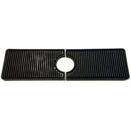 Bodomor Sink Faucet Mat - Black (15" x 4" x 2"dia. hole) Adjustable 2 - Piece Design - Dollar Fanatic