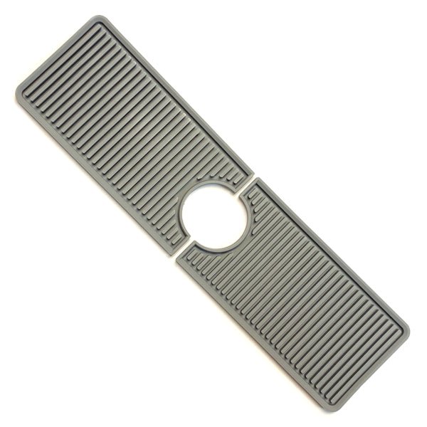 Bodomor Sink Faucet Mat - Gray (15" x 4" x 2"dia. hole) Adjustable 2 - Piece Design - Dollar Fanatic