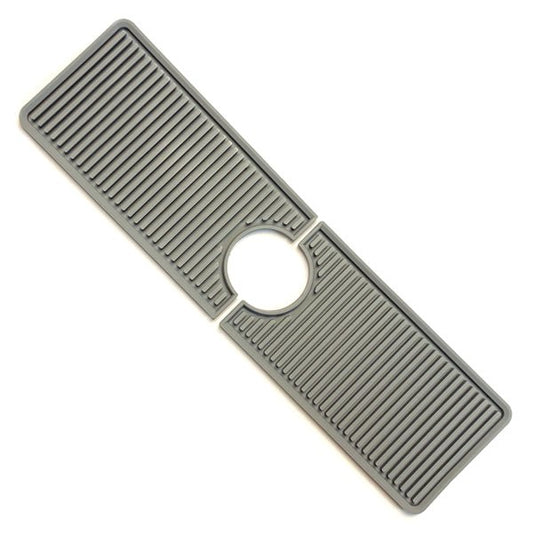 Bodomor Sink Faucet Mat - Gray (15" x 4" x 2"dia. hole) Adjustable 2 - Piece Design - Dollar Fanatic