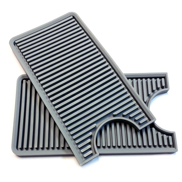 Bodomor Sink Faucet Mat - Gray (15" x 4" x 2"dia. hole) Adjustable 2 - Piece Design - Dollar Fanatic