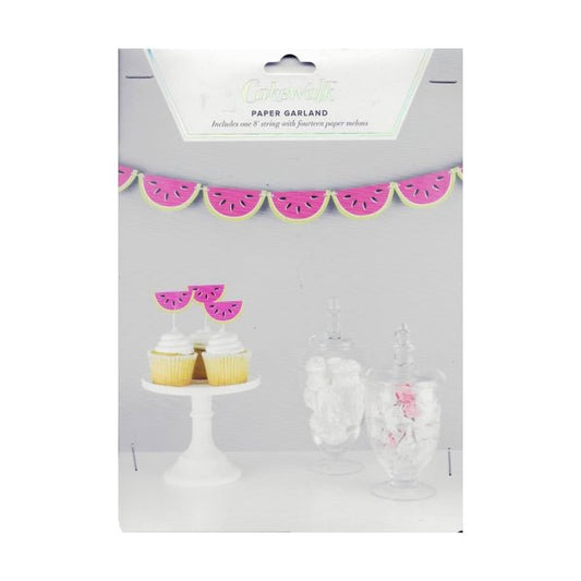 Cakewalk Decorative Paper Garland Party Banner - Watermelons (96") - DollarFanatic.com