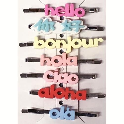 Cat & Jack Hello Word-Related Bobby Pins Combo Pack (7 Pack) - DollarFanatic.com