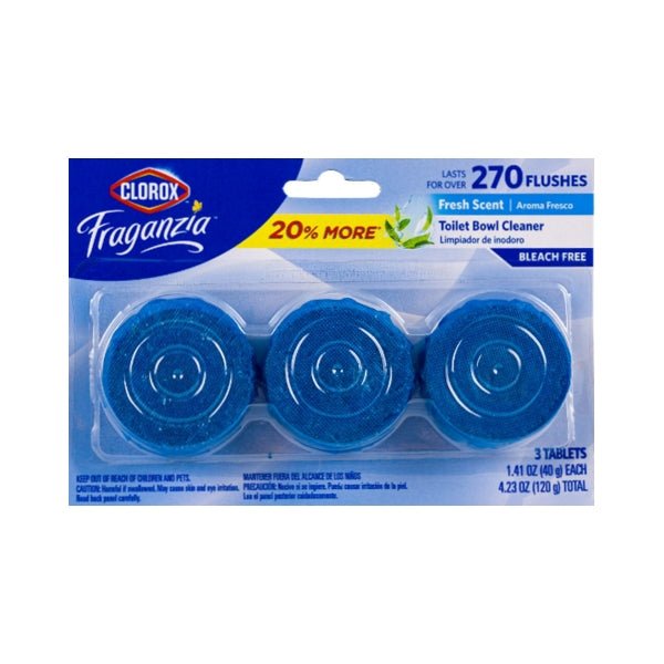 Clorox Fraganzia Toilet Bowl Cleaner Tablets - Fresh Scent (3 Pack) Bleach Free - Dollar Fanatic