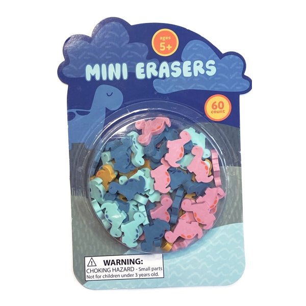 Colorful Dino - Shaped Mini Erasers - Dinosaurs (60 Count) - Dollar Fanatic