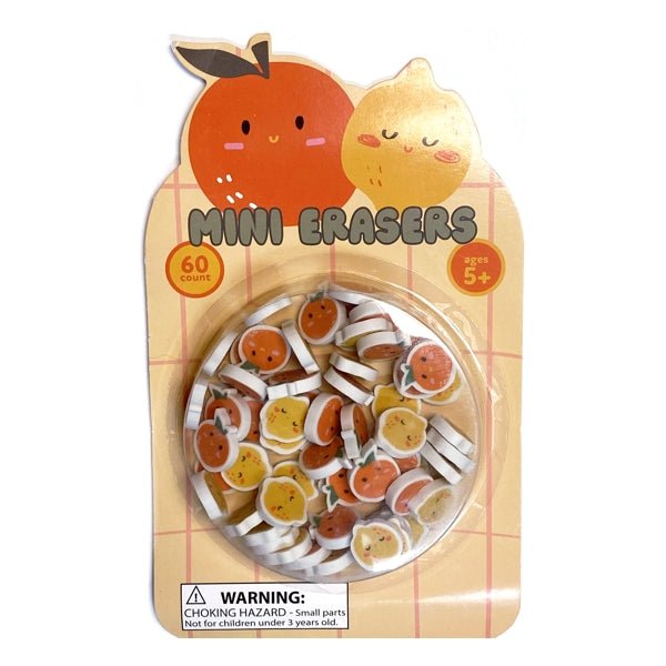 Colorful Fruit - Shaped Mini Erasers - Lemons and Oranges (60 Count) - Dollar Fanatic
