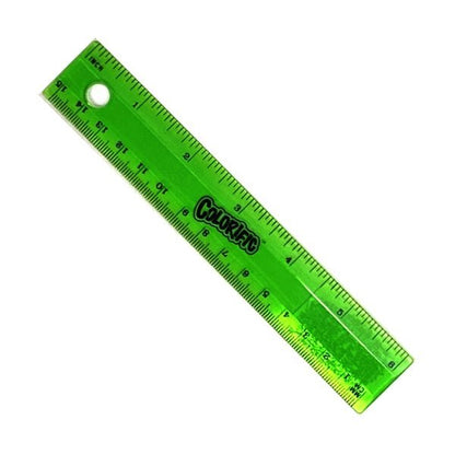 Colorific Plastic Ruler - 6" (Select Transparent Color - Blue, Green, Pink, Purple) - Dollar Fanatic