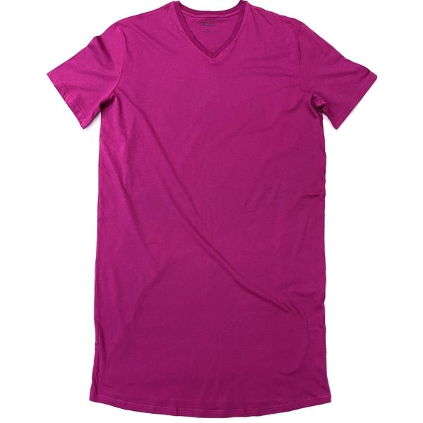 Cozee Corner Womens V - Neck Cotton T-Shirt Nightgowns Set - Wine Down & Raspberry Pink (2 - Pack) - Dollar Fanatic