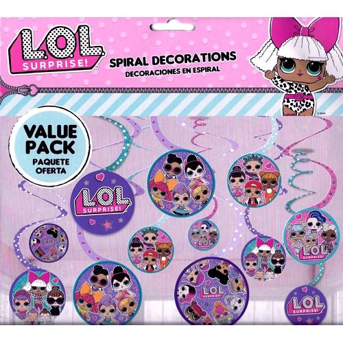 DesignWare L.O.L. Surprise Spiral Party Decorations (12-Piece Set) - $5 Outlet