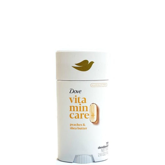 Dove Vitamin Care Plus Solid Deodorant - Peaches and Shea Butter (Net wt. 2.6 oz.) 72 - Hour Protection, Aluminum Free - Dollar Fanatic