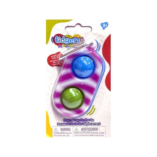 Fidgetz Push N Pop Fidget Keychain (Select Available Color) - Dollar Fanatic