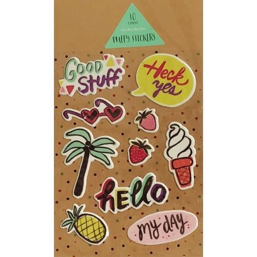 Fun Puffy Stickers (10 Pack) - DollarFanatic.com