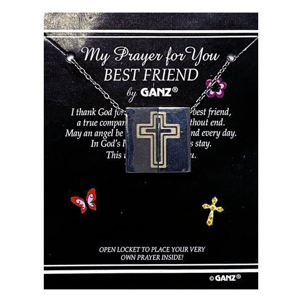 Ganz My Prayer for You BEST FRIEND Magnetic Locket Necklace - Silver (7687) - Dollar Fanatic