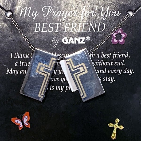 Ganz My Prayer for You BEST FRIEND Magnetic Locket Necklace - Silver (7687) - Dollar Fanatic
