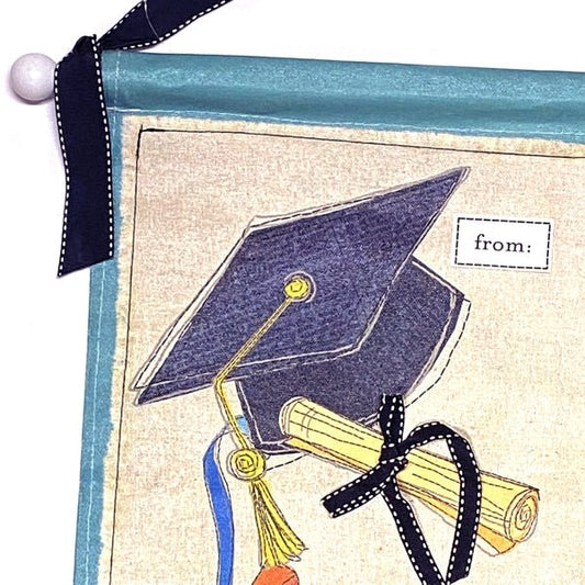 Graduation Autograph Canvas Wall Art Display with Marker - Good Luck Grad (17.5" x 22.5") - Dollar Fanatic