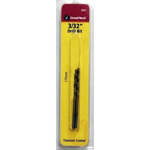 Great Neck 3/32" Titanium Coated Drill Bit Set - 2 Pack (9802) - $5 Outlet