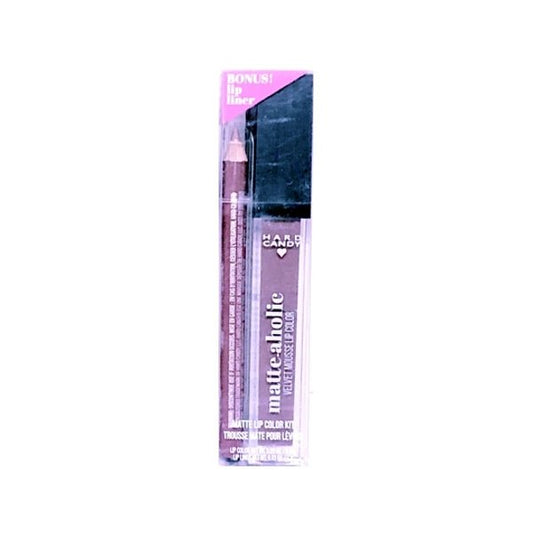 Hard Candy Matte - aholic Velvet Mousse Matte Liquid Lipstick Lip Color/Lip Liner Kit (1527 Mauve Along) - Dollar Fanatic