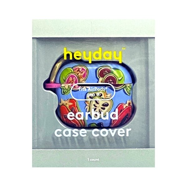 HeyDay Colorful Earbud Case Cover with Carabiner Clip - Periwinkle Blue/Tropical Mix (fits AirPods Gen 3) Wireless Charging Compatible - $5 Outlet