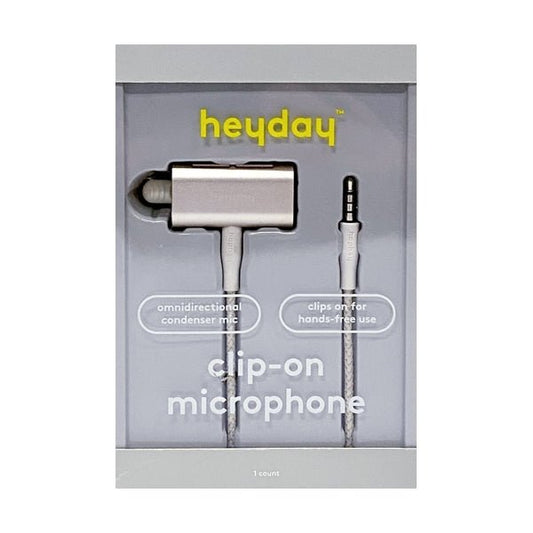 HeyDay Hands - Free Clip - On Omnidirectional Condenser Microphone - Silver (3.5mm Cable) - Dollar Fanatic
