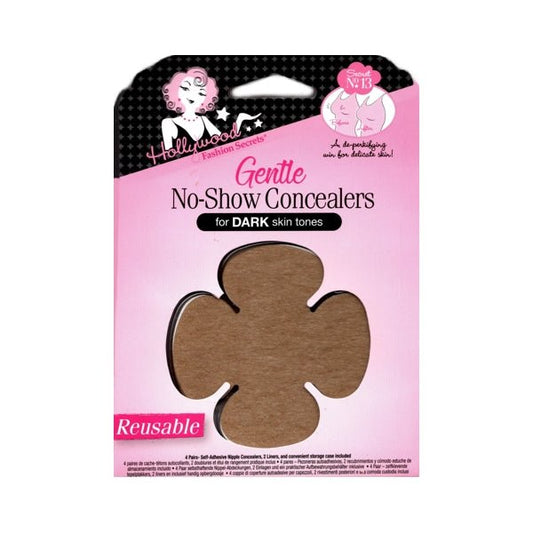 Hollywood Fashion Secrets Gentle No - Show Breast Concealers - Dark Skin Tones (4 - Pair Pack) Self - Adhesive - Dollar Fanatic
