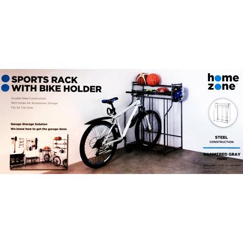 Home Zone Storage Bike Rack - Hammered Gray Finish (35.45" x 19.29" x 44.48") - Dollar Fanatic