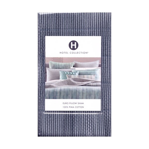 Hotel Collection European Pleated Pillow Sham Case - Stencil/Blue Silver (Fits Pillow Size 26" x 26") - Dollar Fanatic