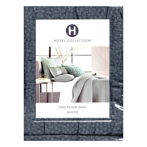 Hotel Collection European Quilted Pillow Sham Case - Stencil/Grey (Fits Pillow Size 26" x 26") - Dollar Fanatic