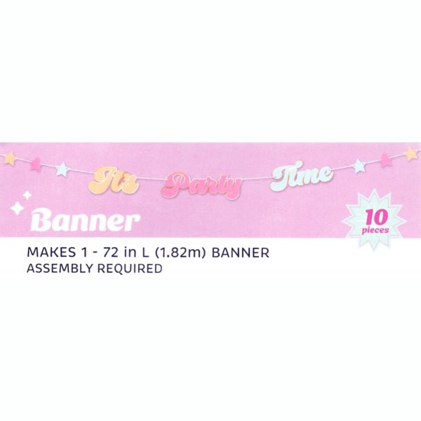 It's Party Time Party Banner - Stars/Multi - Color (6 ft.) - Dollar Fanatic
