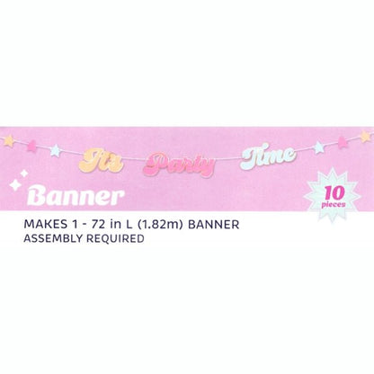 It's Party Time Party Banner - Stars/Multi - Color (6 ft.) - Dollar Fanatic