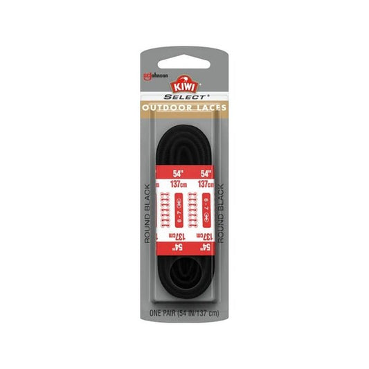 Kiwi Select Outdoor Round Shoelaces - 54" (Black) One Pair Outdoor Laces - 2 for $5